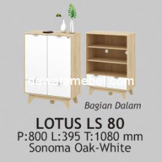 Shoes Cabinet - Activ Lotus LS 80 / Sonoma Oak - White